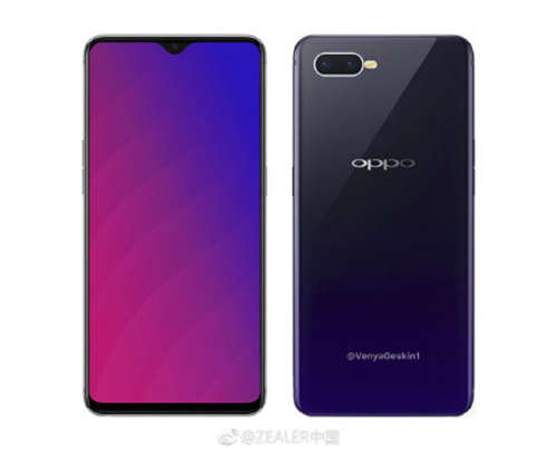 OPPO F9系列曝光 水滴美人尖設(shè)計