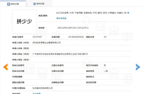 蹭熱度 電商平臺拼少少申請注冊商標(biāo)