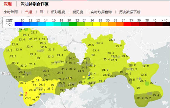 深圳4月19日天氣 陣雨轉大雨