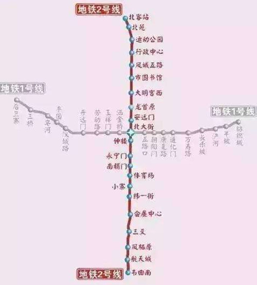 西安地鐵2號(hào)線線路圖2019 西安地鐵線路圖最新