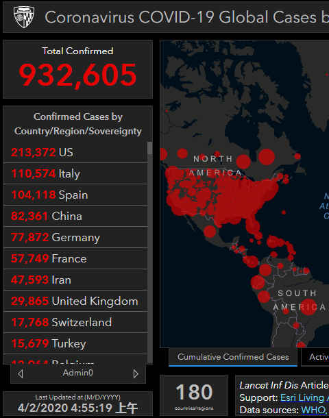 全球新冠肺炎確診病例數(shù)達(dá)93萬