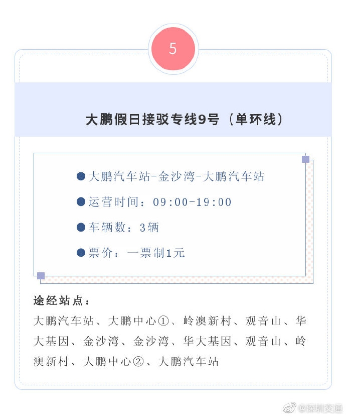 大鵬交通動(dòng)態(tài) 大鵬假日專線五一恢復(fù)運(yùn)營(yíng)
