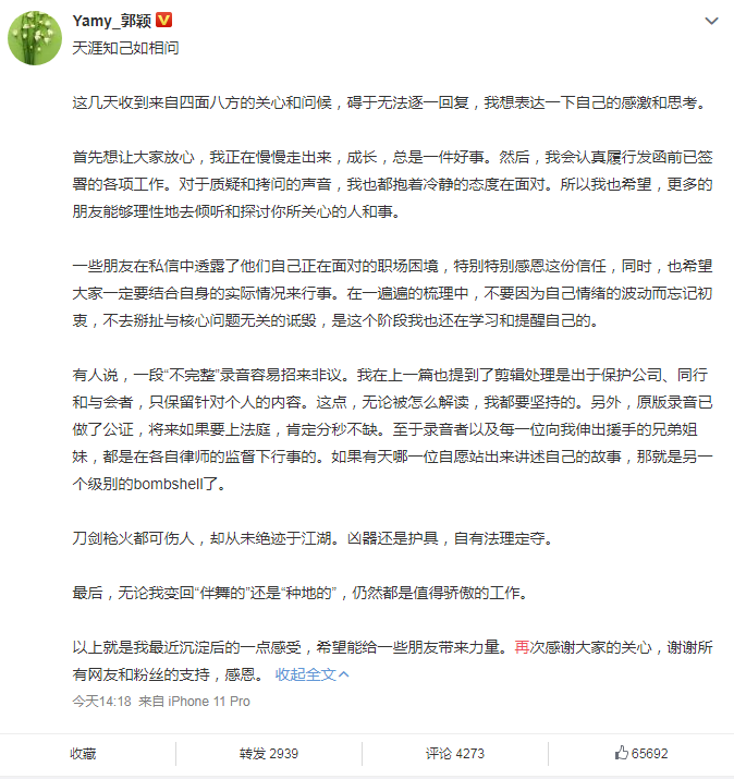 Yamy再發(fā)聲說了什么?稱錄音已做公證完整真相