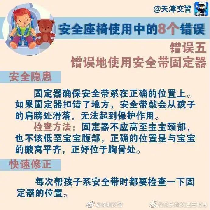 兒童安全座椅怎么正確使用 深圳交警教您