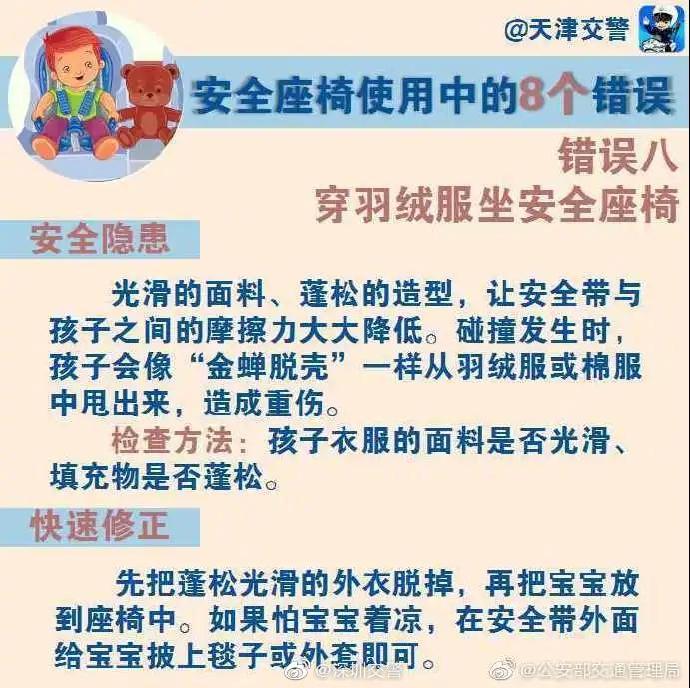 兒童安全座椅怎么正確使用 深圳交警教您