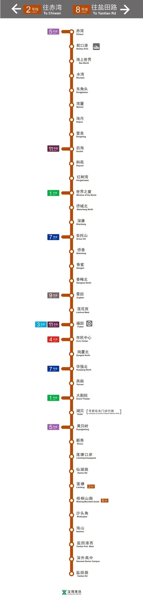 深圳地鐵2號(hào)線三期開通!地鐵2號(hào)線三期運(yùn)營(yíng)信息