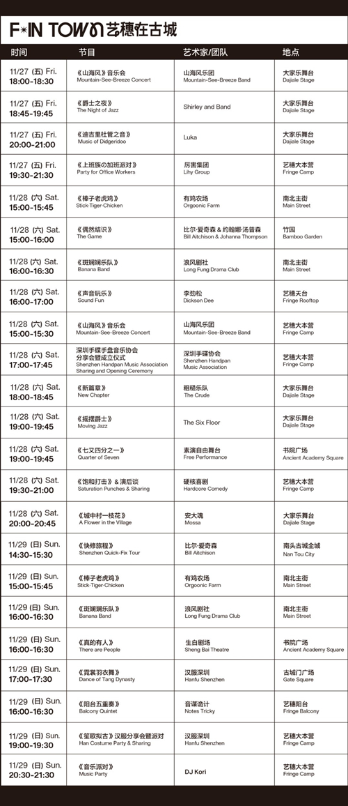 2020深圳灣藝穗節(jié)南頭古城活動(dòng)詳情