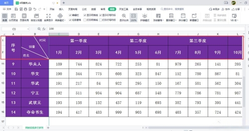 wps excel表格怎么凍結(jié)多行多列