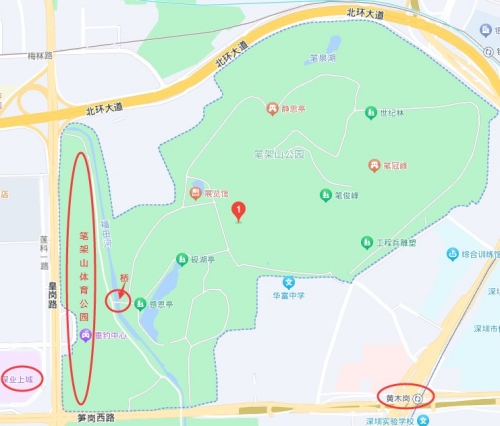 深圳筆架山公園和筆架山體育公園是一個地方嗎