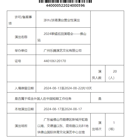 2024草蜢樂隊佛山演唱會時間地點公布