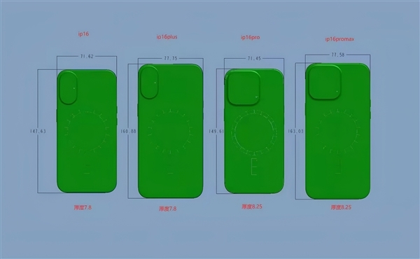 iPhone 16全系尺寸圖揭曉：Pro版顯著增大 屏幕黑邊創(chuàng)歷史新低